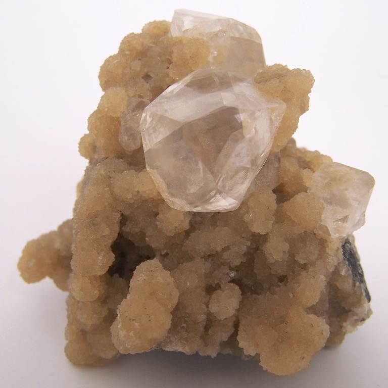 private collection_Calcite twins on stilbite_Kazakhstan